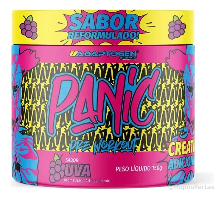 Pré-treino Panic 150g Com Beta Alanina - Adaptogen Sabor Uva