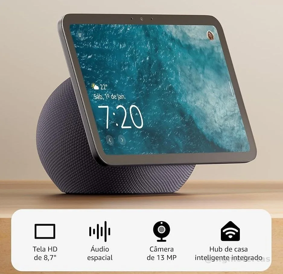 Amazon Echo Show 8 (Geração mais recente) - Com novo design, tela vibrante HD de 8,7", áudio espacial e Alexa, Cor Grafite, com Acesso Antecipado à Alexa+