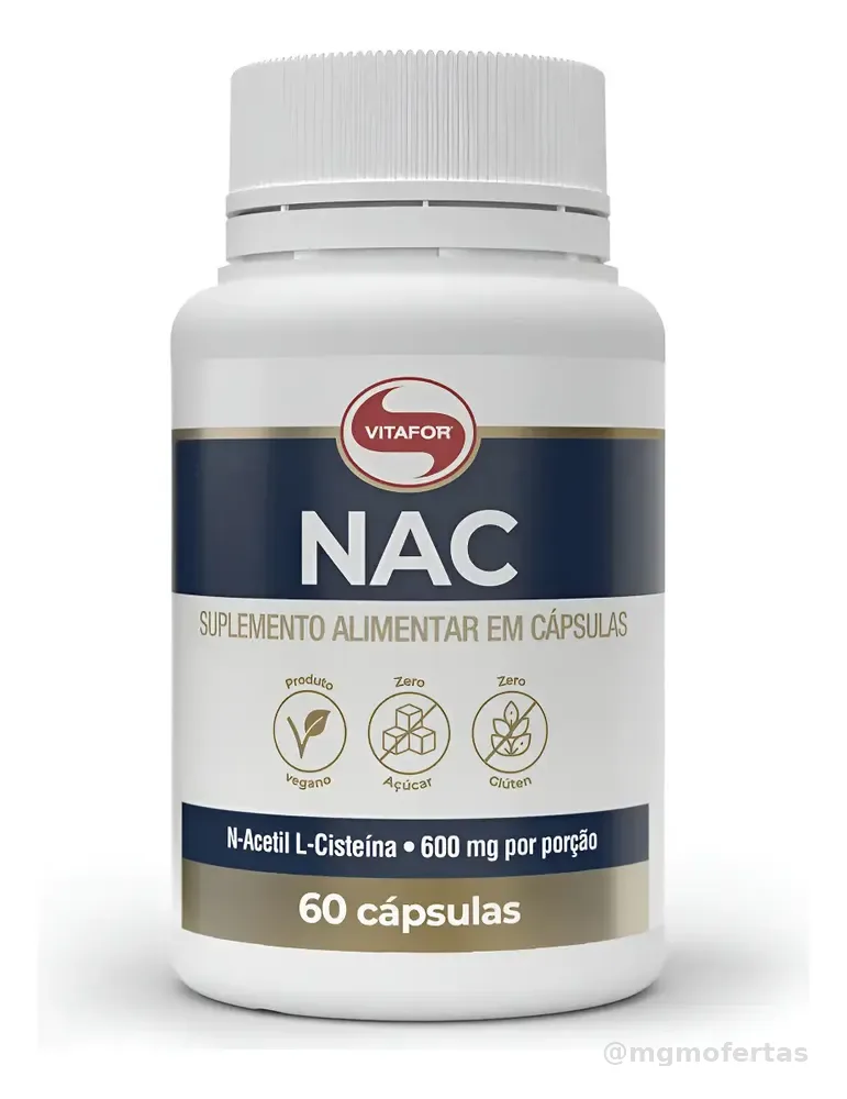 Nac 600mg (n-acetil L-císteina) 60caps Vitafor Sem Sabor