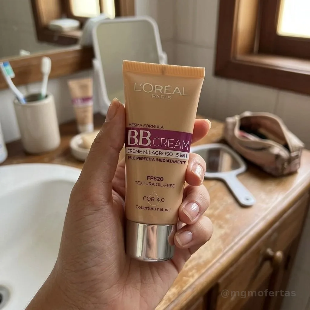 L'Oréal Paris Dermo Expertise BB Cream, Creme Milagroso 5 em 1, Cobertura Natural, Hidrata e Uniformiza a Pele, Oil Free, FPS 20 e Acabamento Matte, 30ml