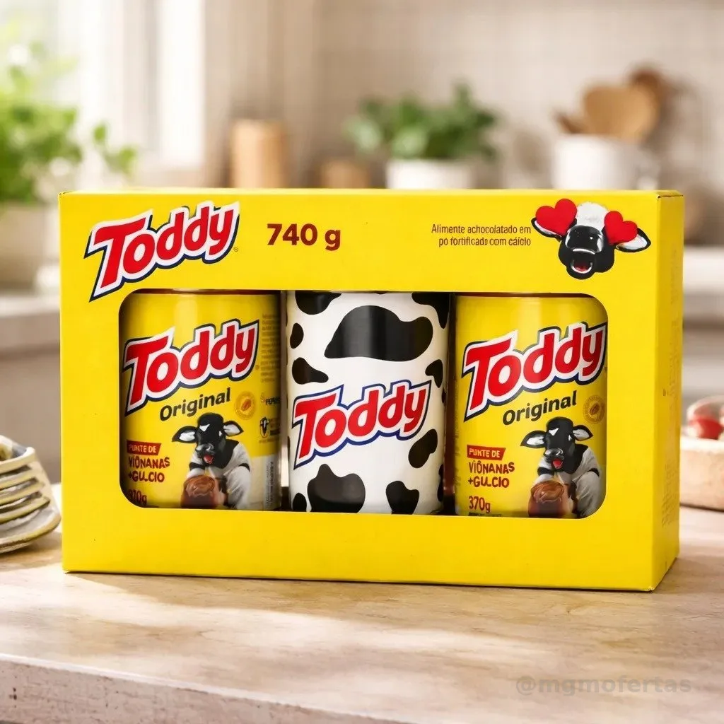 Kit 2 Achocolatados Pó Original Toddy 740g Copo Exclusivo