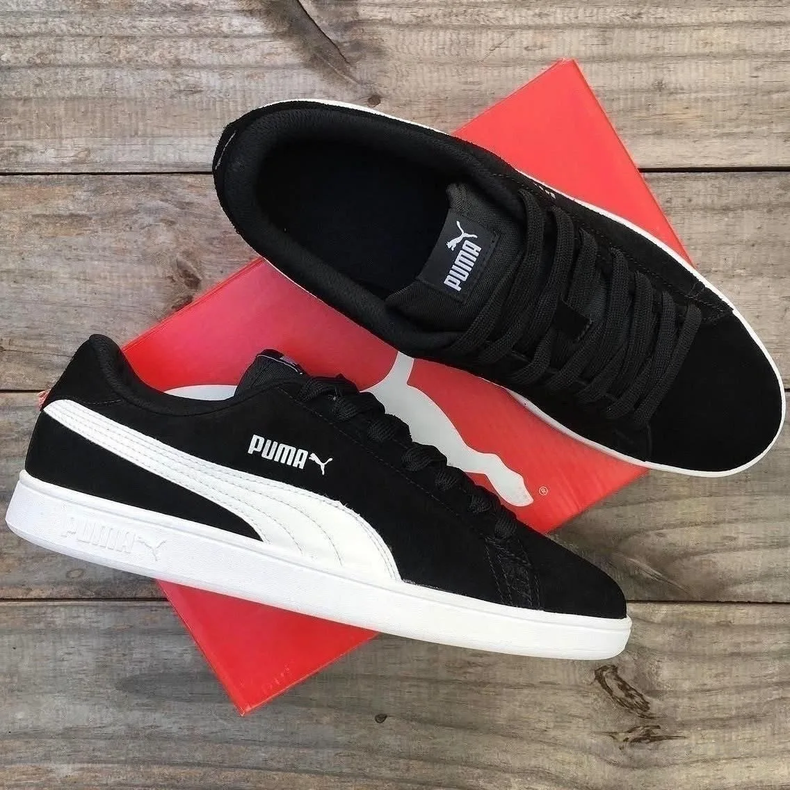 Tênis Smash V2 Puma Preto E Branco 40 Br
