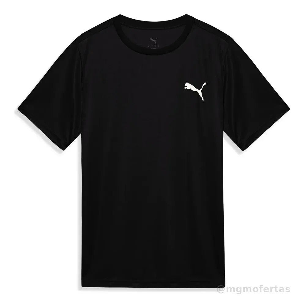 Camiseta Ess Small Puma Logo Poly Tee Masculina Puma Preto M
