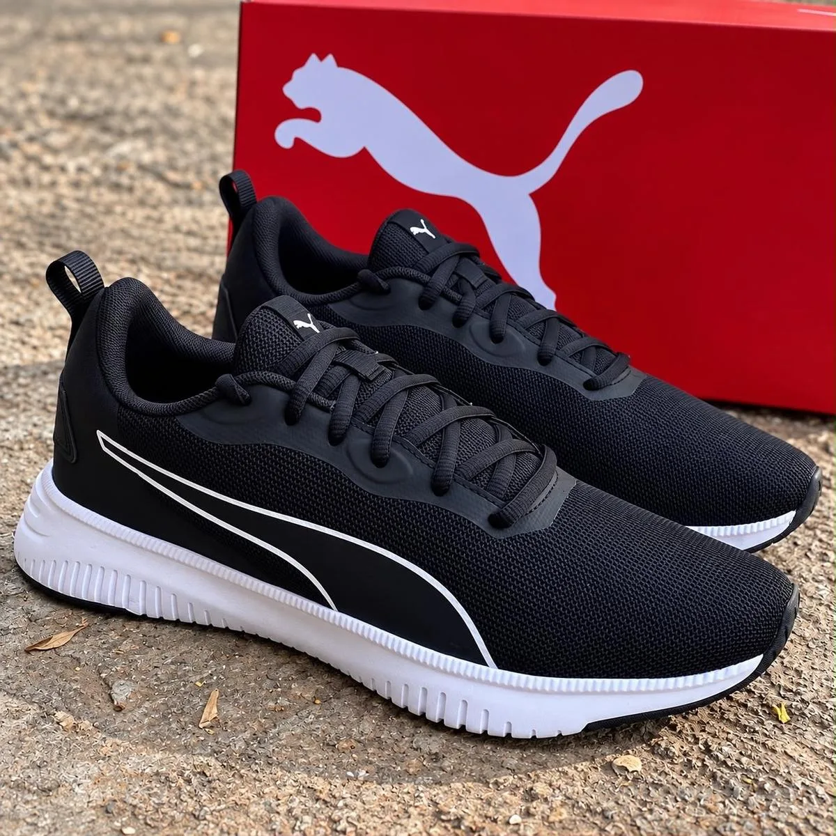 Tênis Esportivo Masculino Flyer Flex Bdp Puma Puma Black-puma White Liso 41 Br