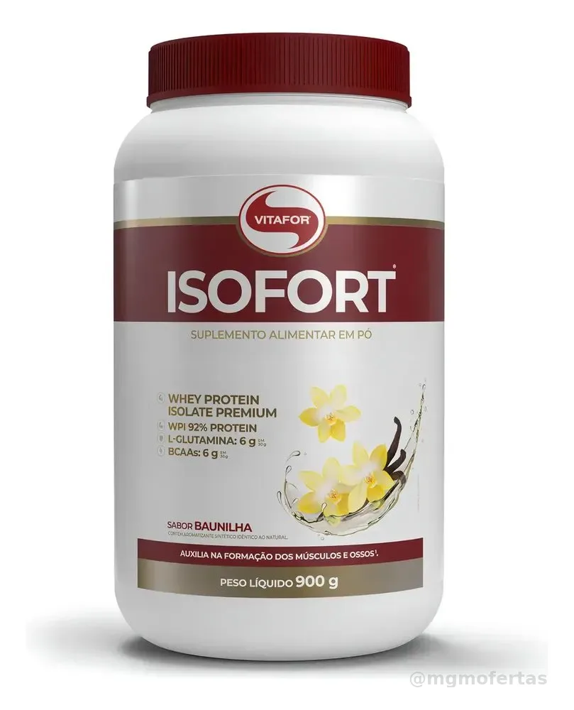 Whey Protein Isolado Isofort Baunilha Pote 900g Vitafor