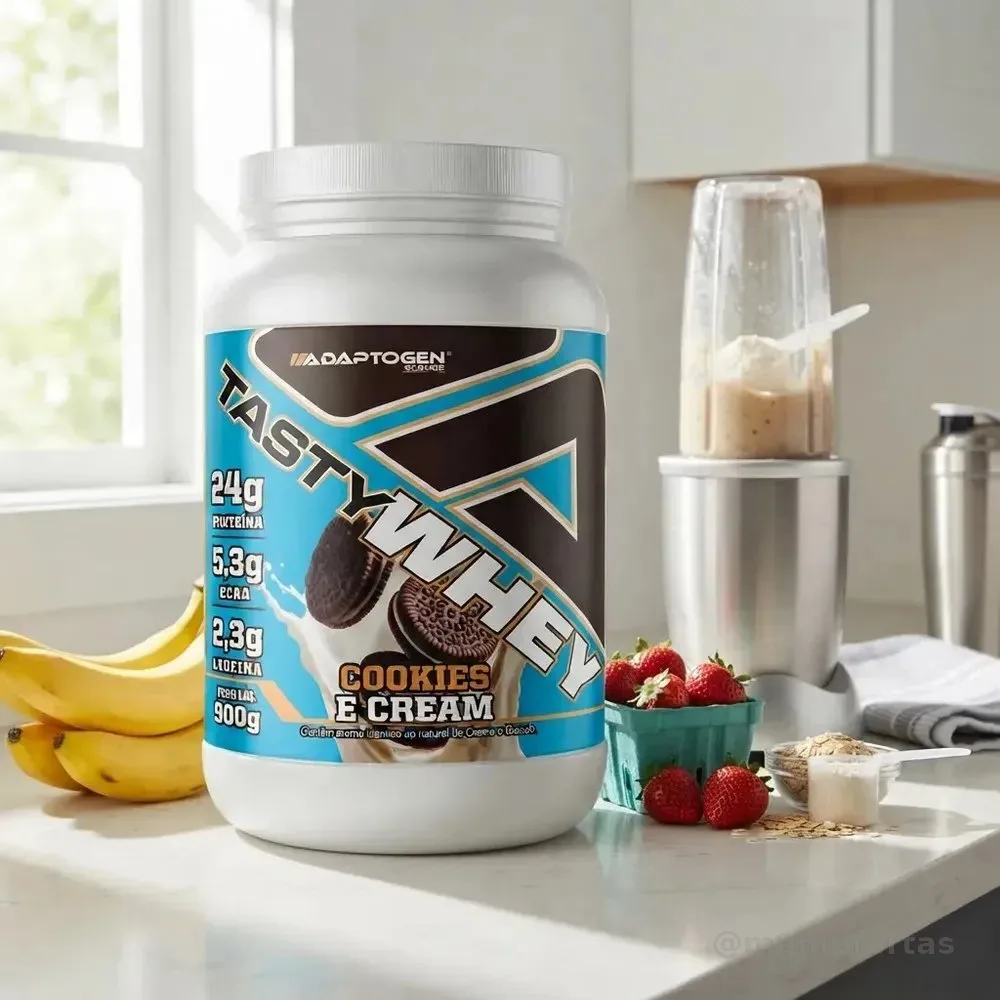 Proteína Adaptogen Science Tasty Whey Gourmet em pó sabor Biscoitos x 900g