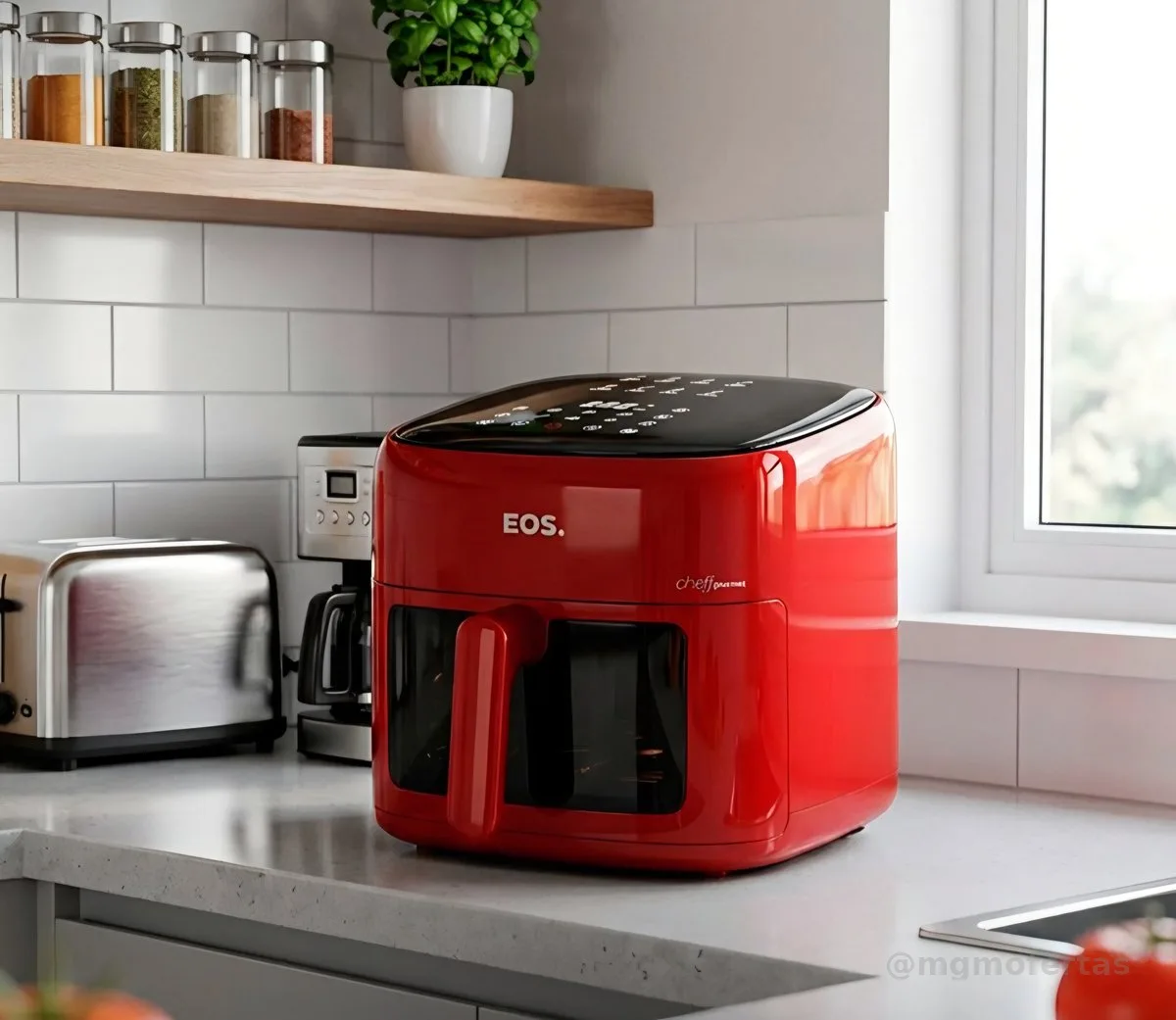 Fritadeira Sem Óleo Air Fryer Eos Chef Gourmet 6.2 Litros Compacta Digital Vermelho Eaf60v 110v