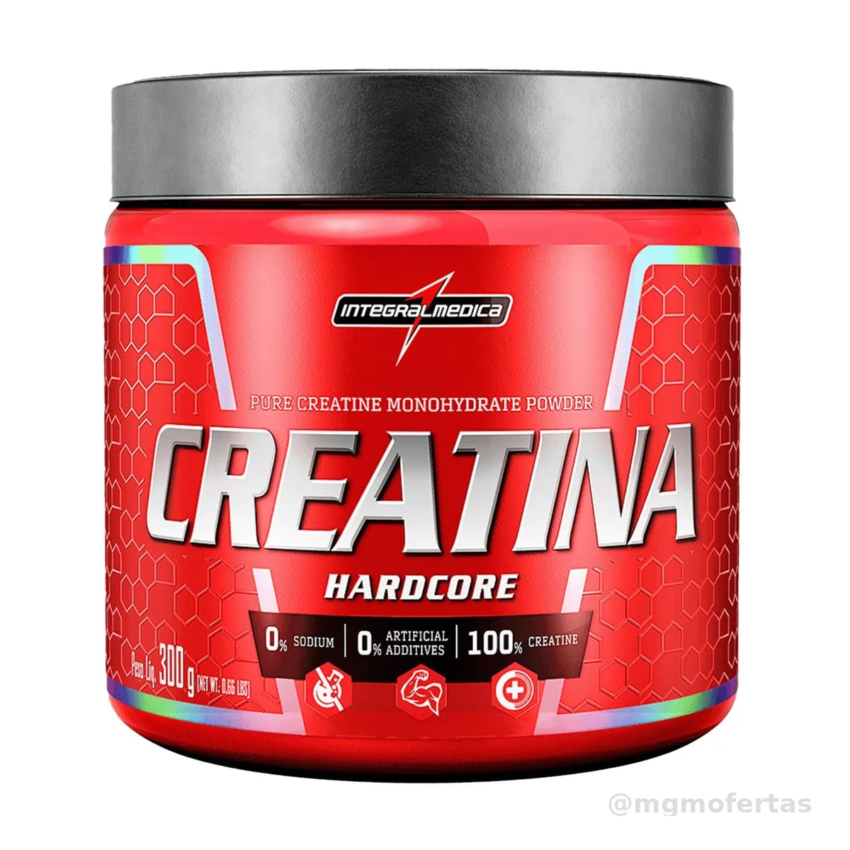 Integralmedica Creatina em Pó Hardcore 100% Pura e Monohidratada 300g