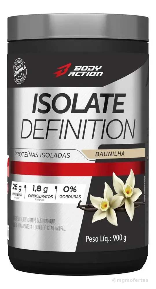 Proteína Bodyaction Tradicional Isolate Definition em pó sabor Baunilha x 900g