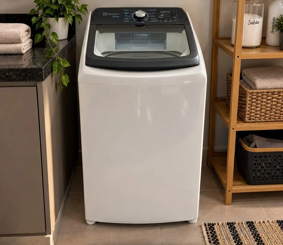 Lavadora de Roupas Electrolux Efficient LEE15 14,5kg com Cesto Inox, Filtro de Fiapos e Tecnologia JetClean