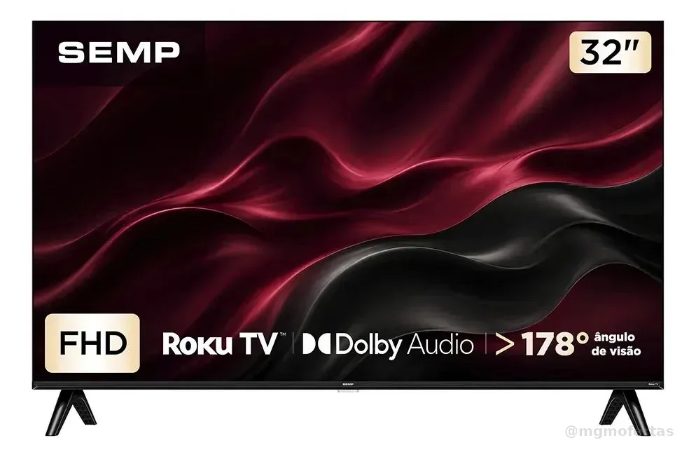 Smart Tv Semp 32 Polegadas Led Full Hd S42r Roku Tv Wi-Fi Dolby Audio Brilho Até 220 Nits 32s42r