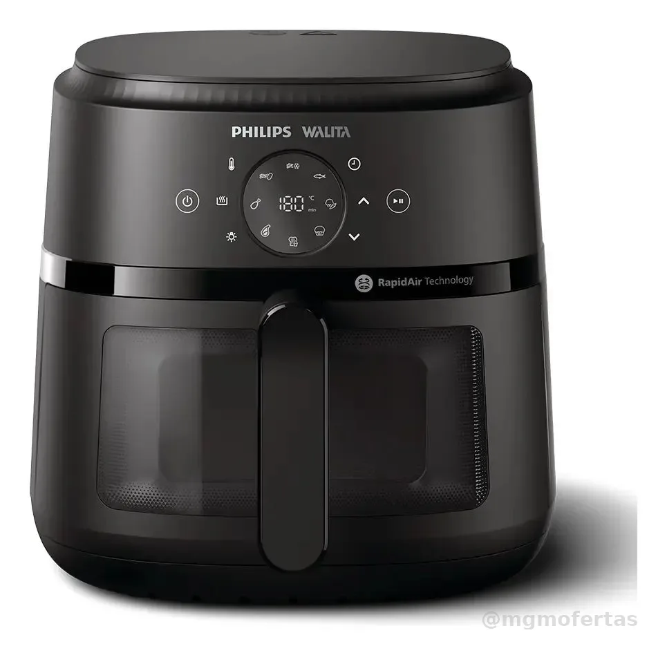 Fritadeira Airfryer Digital Philips Walita NA230/00 Negro