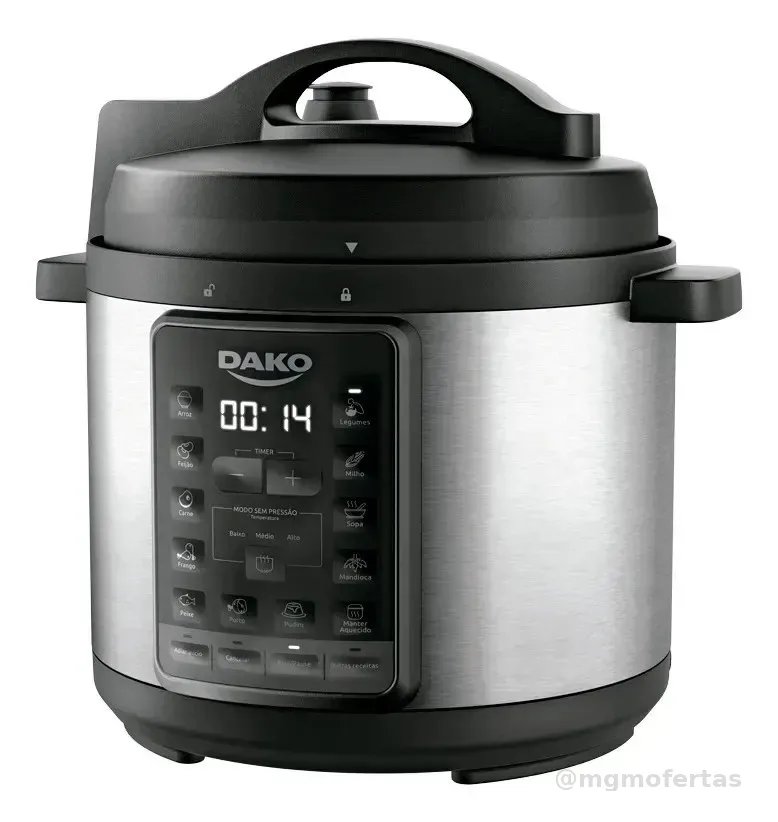 Panela De Pressão Elétrica Dako 1000w 6 L Multifunções Preta