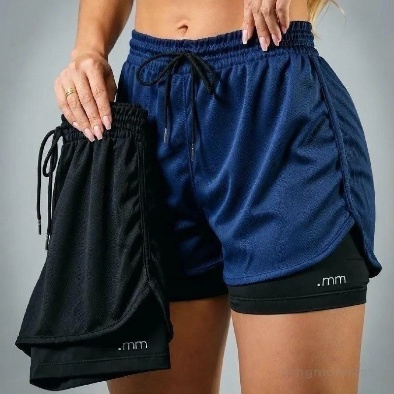Kit 2 Short Duplo Compressão Fitness Bermuda Treino Feminino