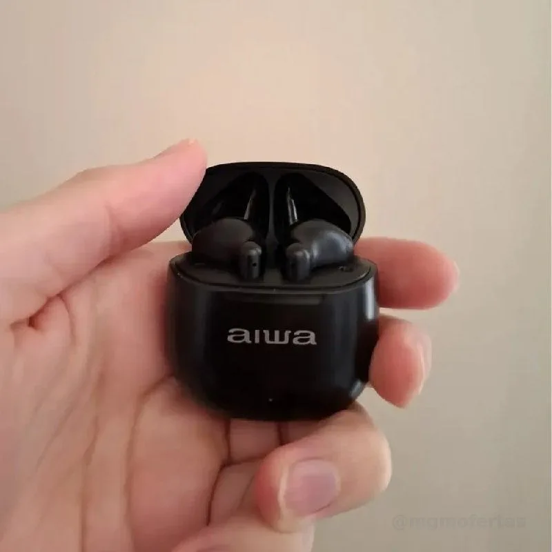 Fone de Ouvido Eardbud AIWA AWS-EB-05-B Bluetooth IPX4 24 Horas de bateria