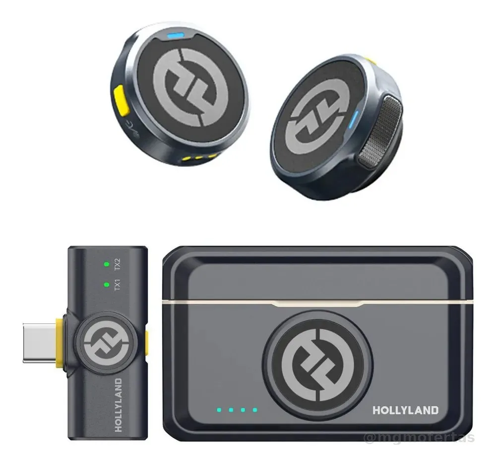 Hollyland Microfone Sem Fio Duplo Lark M2 Usb-c Para iPhone Cor Preto