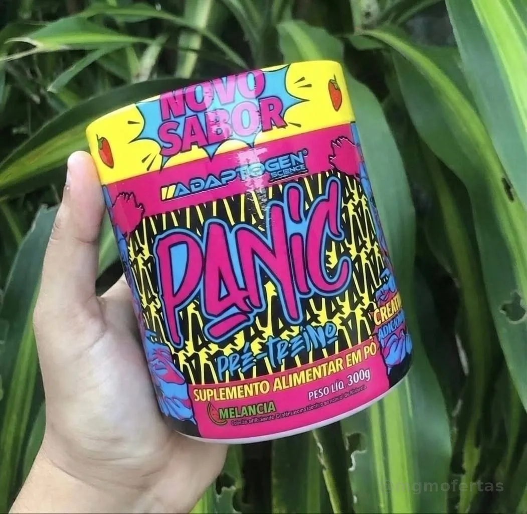 Suplemento Adaptogen Science Pré Treino Panic en pó sabor morango x 300g