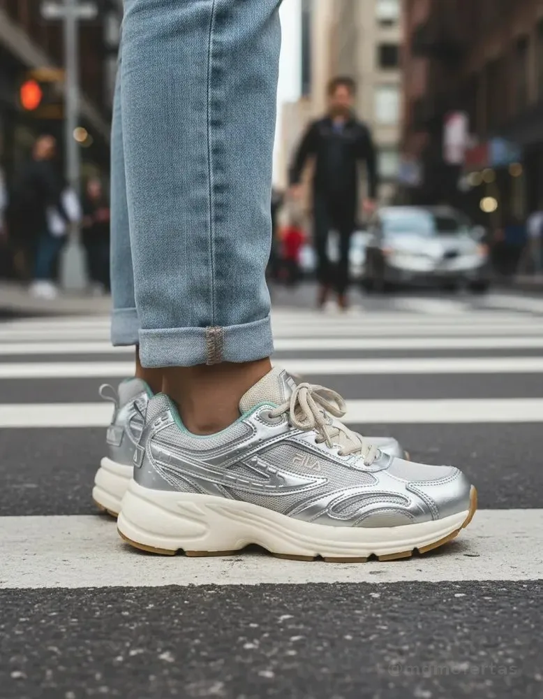 Tênis Fila Feminino Runner 2k Se Prata Liso 34 Br