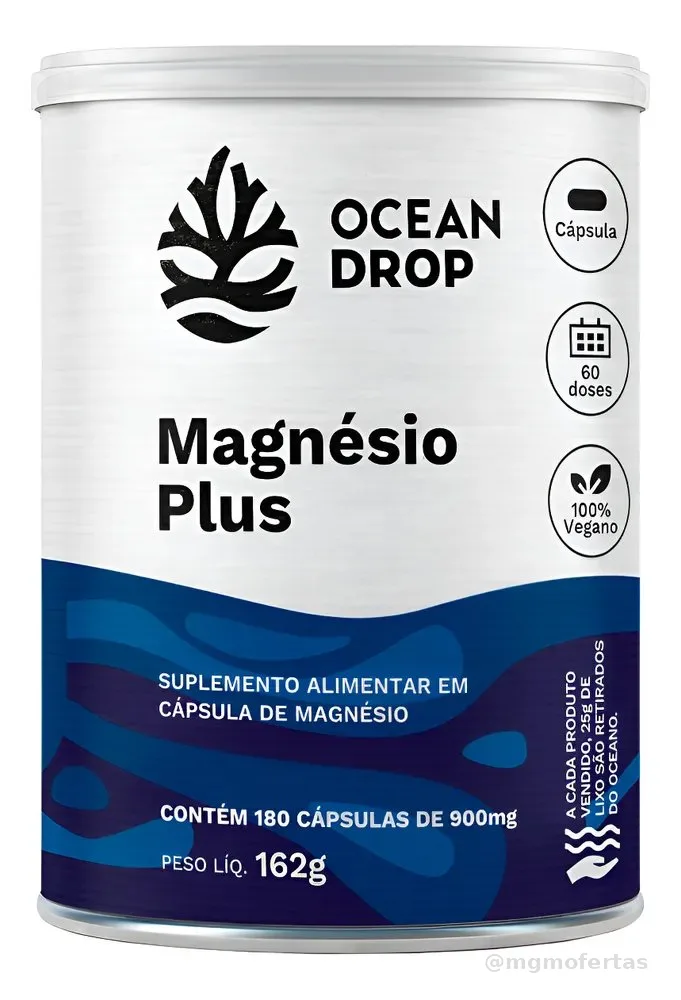 Magnésio Plus Bisglicinato Dimalato Taurato Ocean Drop 180un 180 Cápsulas 350mg