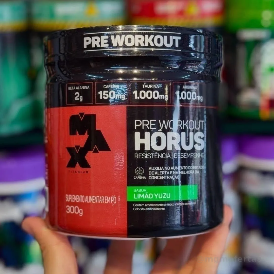 Pré Treino 300g Hórus Max Titanium Citrus Energia e Foco
