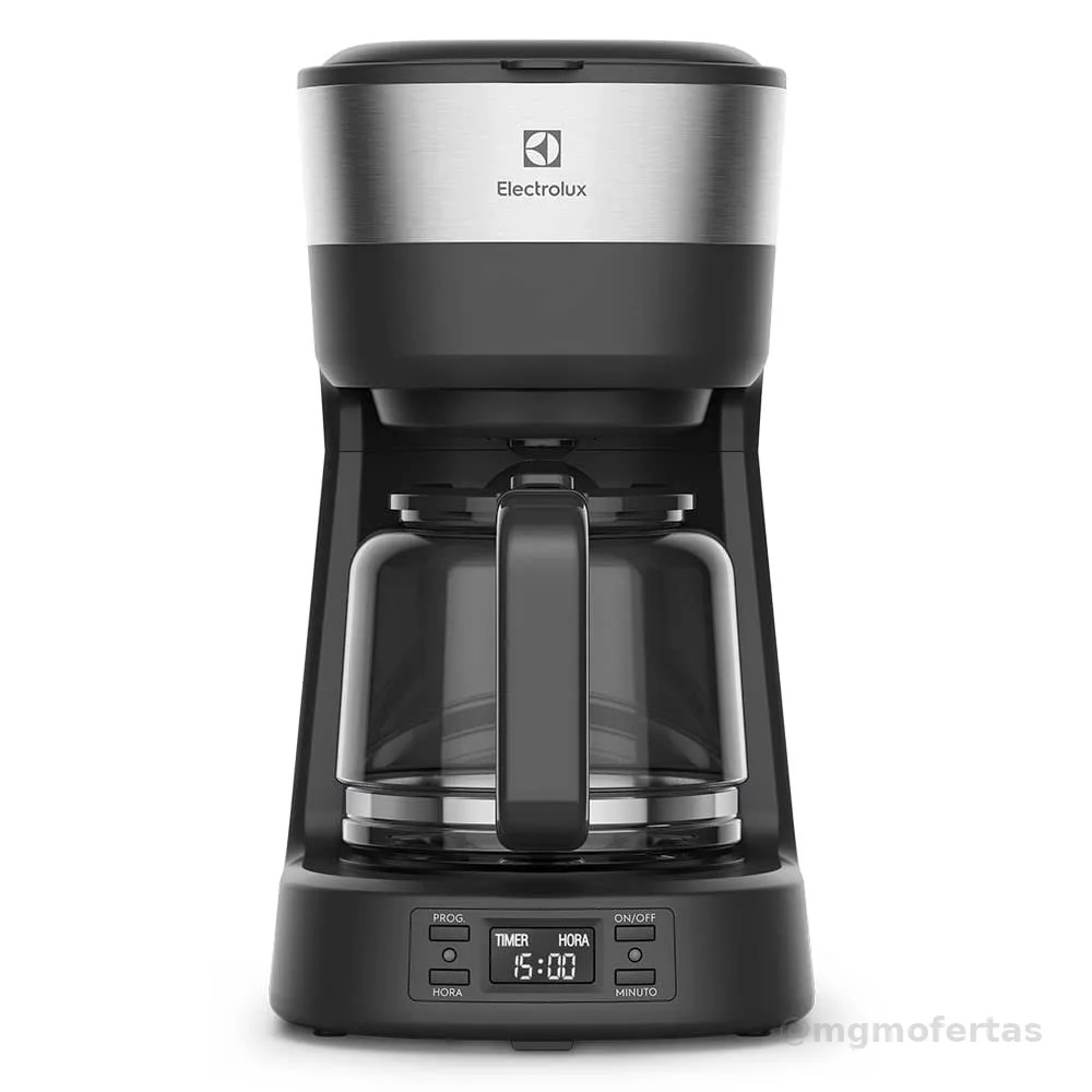 Cafeteira Elétrica Electrolux inox filtro permanente removivel capacidade 1,2L 30 xicaras função timer painel digital desligamento automatico ECM25 127v
