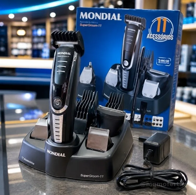 MONDIAL Aparador de Pelos Super Groom 11, Preto/Prata, Bivolt - BG-05