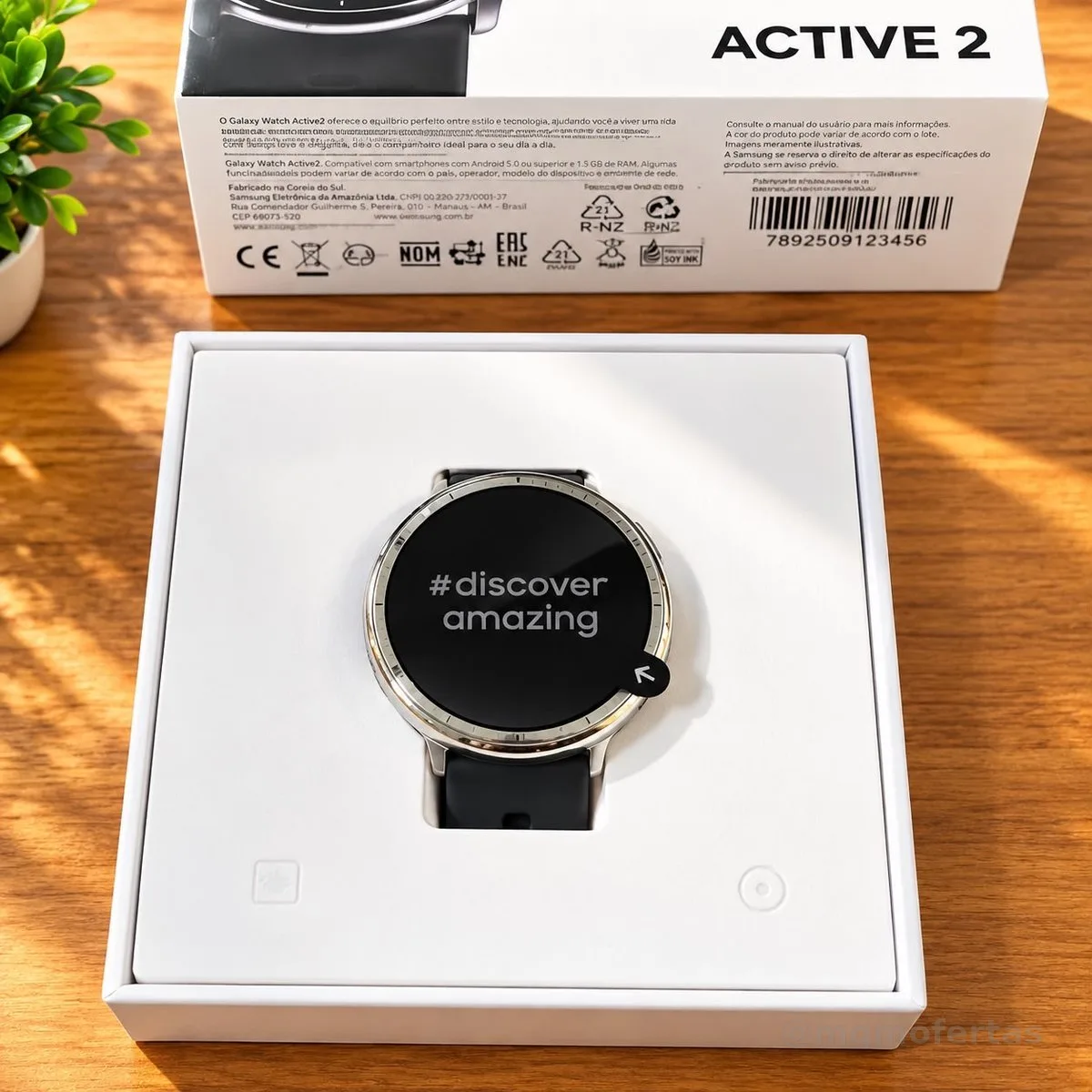 Relógio Inteligente Bluetooth Amazfit Active 2 Amoled Redond Branco Mesh Preto Prateado
