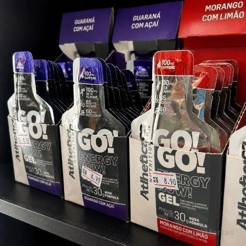 Go Energy Gel (10 Sachês) - Sabor Guaraná e Açai, Atlhetica Nutrition, Roxo