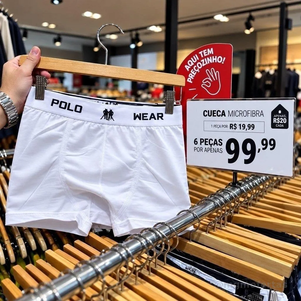 Kit 6 Cuecas Boxer Sem Costura Polo Wear Microfibra