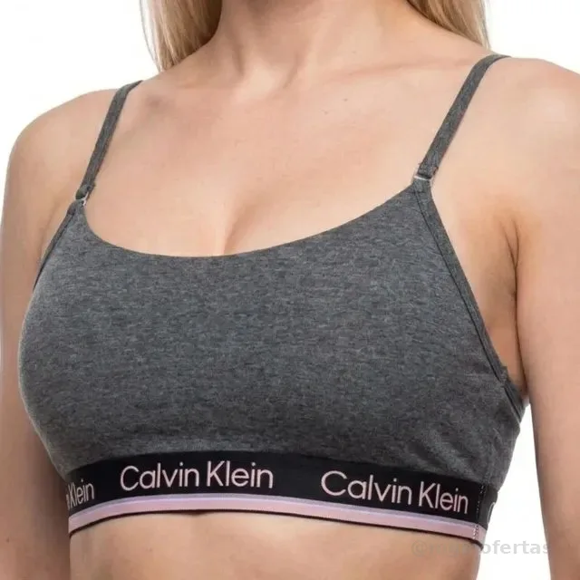 Top Sutiã Calvin Klein Algodão Original Alças Ajustáveis