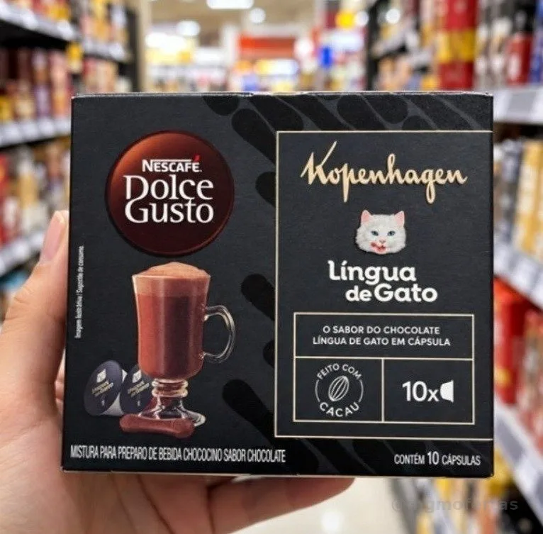 Achocolatado em Cápsula Nescafé Dolce Gusto Kopenhagen Língua de Gato 10 cápsulas