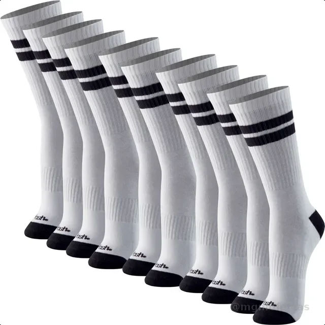 Kit 5 Pares Meias Mash Cano Alto Esportivas Academia Algodão