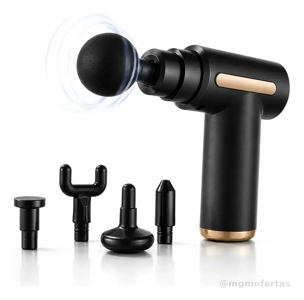 Massageador Pistola Elétrica Profissional Muscular Portátil 127/220v Preto