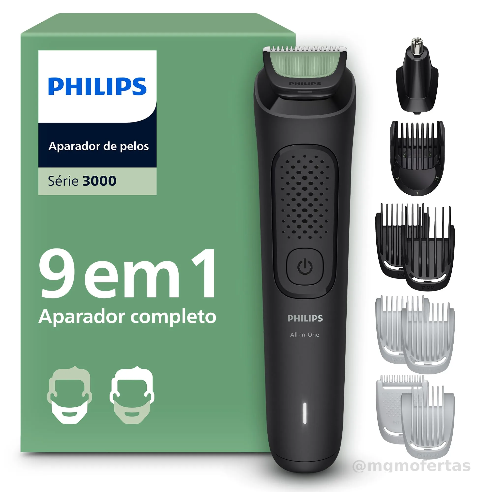 Philips Aparador e Barbeador Elétrico Série 3000 All-in-One 9 em 1