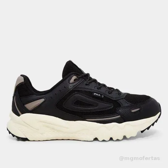 Tênis Fila Venture Tracer 2 Masculino Casual Street Original Preto/oliva/cinza Geométrico 40 Br
