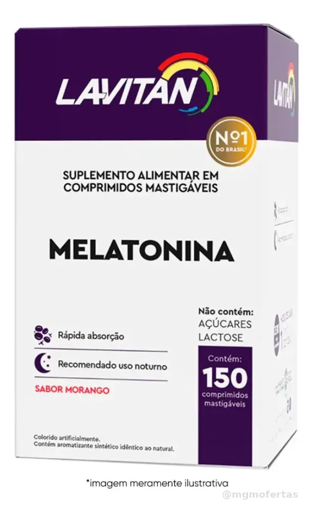 Melatonina Lavitan em comprimidos sabor Morango de 150 un