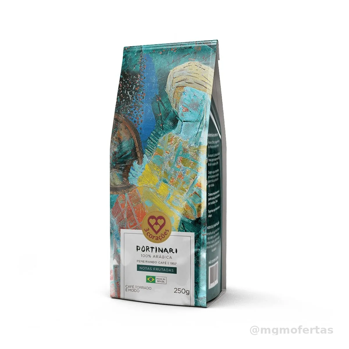 3 Corações Café Torrado e Moído Gourmet Portinari, Notas Frutadas, 250G