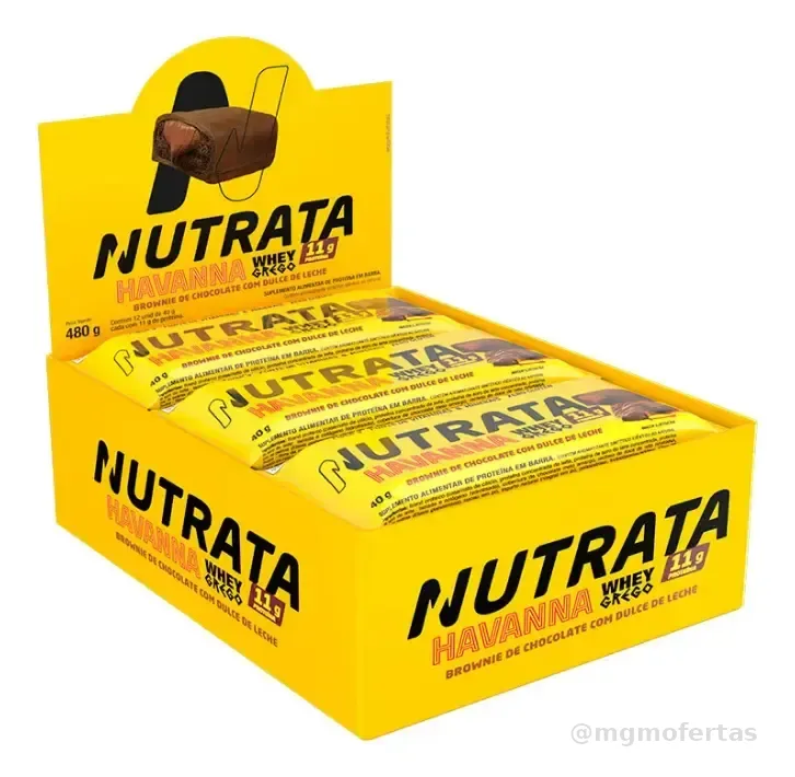 Whey Grego Bar Havanna - Nutrata 12 un.