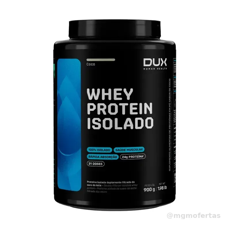 Whey Protein Isolado Dux Nutrition - Pote 900g Sabor Coco Coco