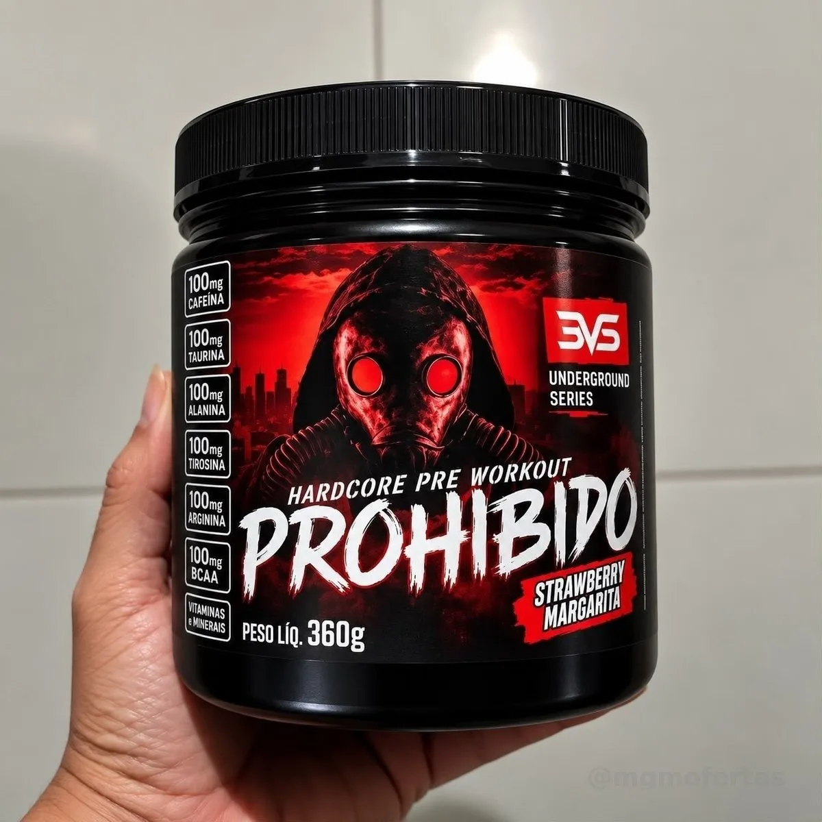Prohibido Pré Treino 360g - Sabor: Strawberry Margarita (morango) - A Combinação Perfeita De 8 Ingredientes Que Proporcionam Energia Do Início Ao Fim Do Seu Treino