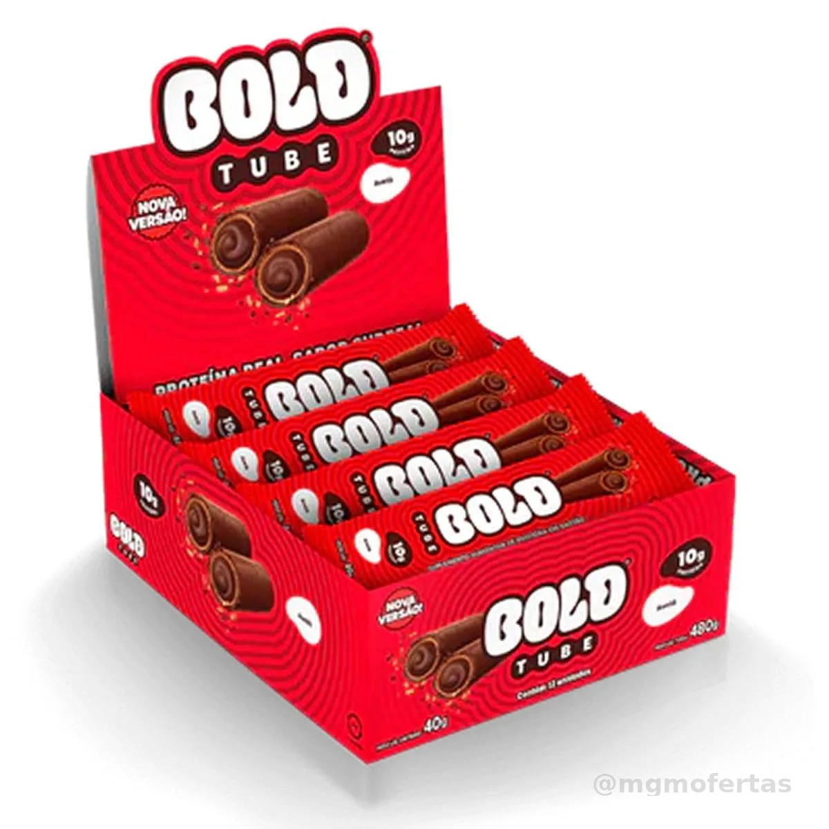 BOLD Tube Chocolate Proteico Avelã 10g de Proteína (12 Un.)
