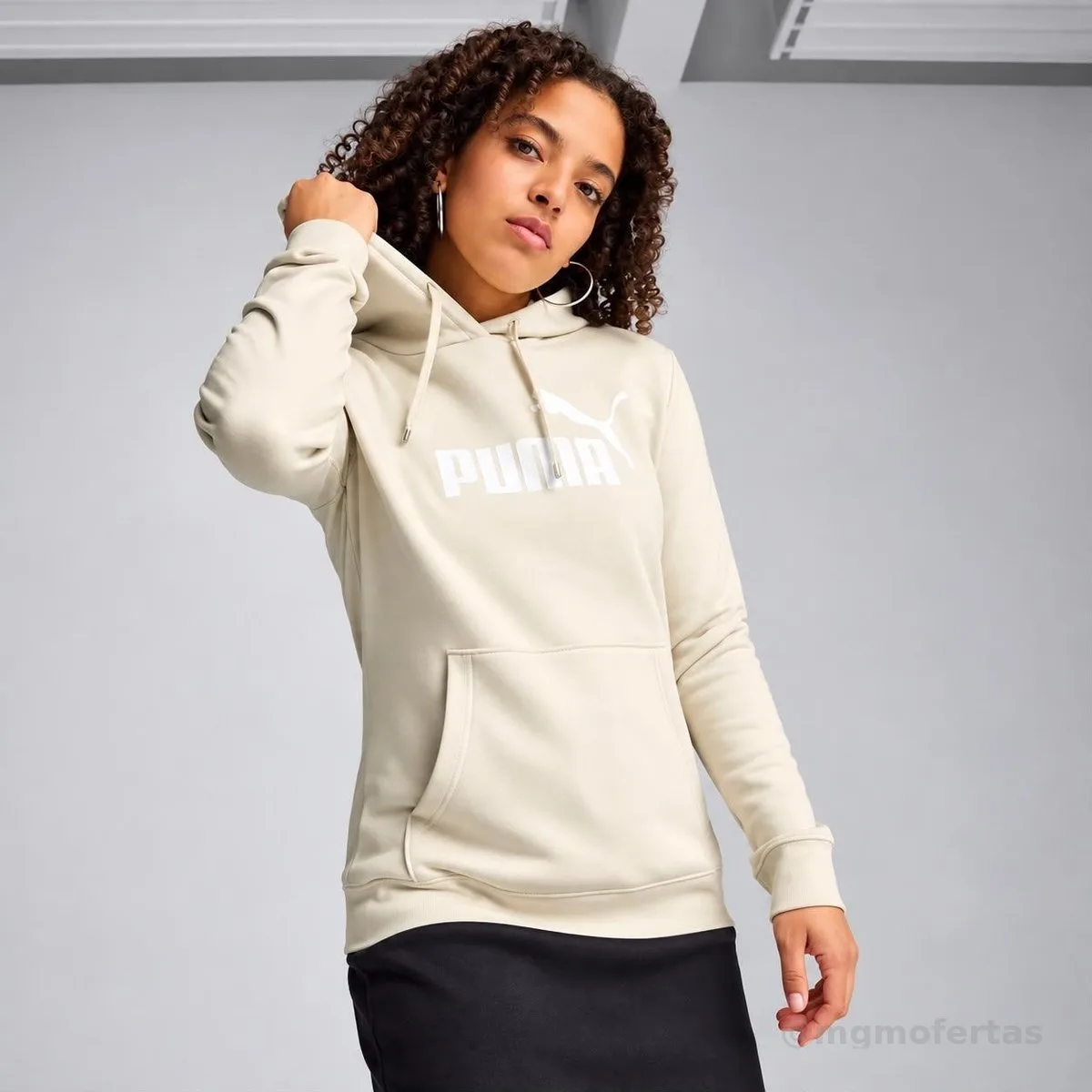 Moletom Feminino Ess No. 1 Logo Hoodie Tr Puma G Alpine Snow Lisa