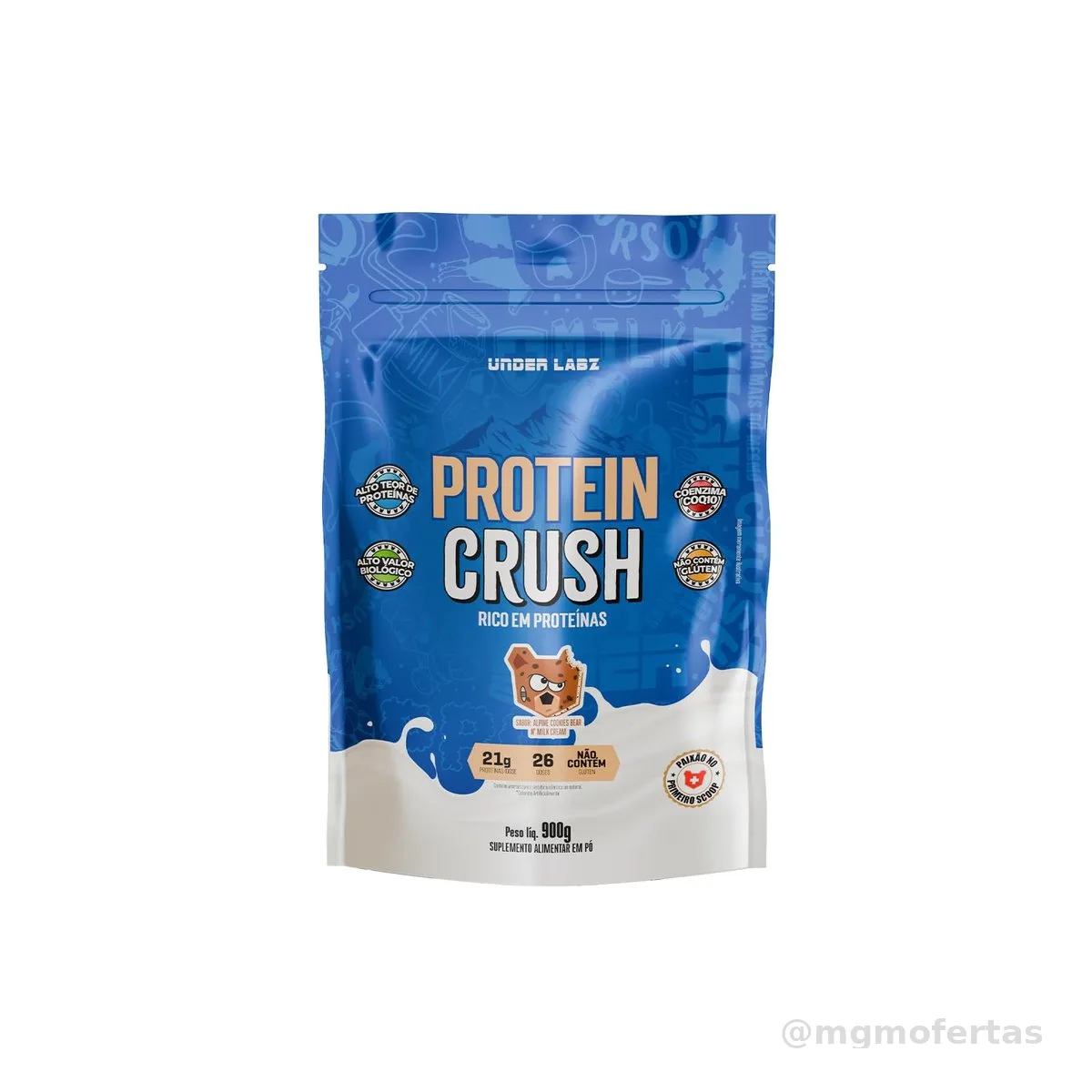 Protein Crush (900g) — Under Labz | 21g Protein Per Serving, Incredible Taste (Alpine Cookies Bear N Milk Cream), Low Carb, High Absorption — Hypertrophy Support and Muscle Recovery