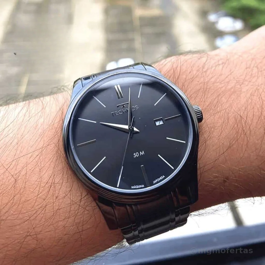 Relógio Technos Masculino Steel Azul - 2115ubt/1f Bisel Cinza