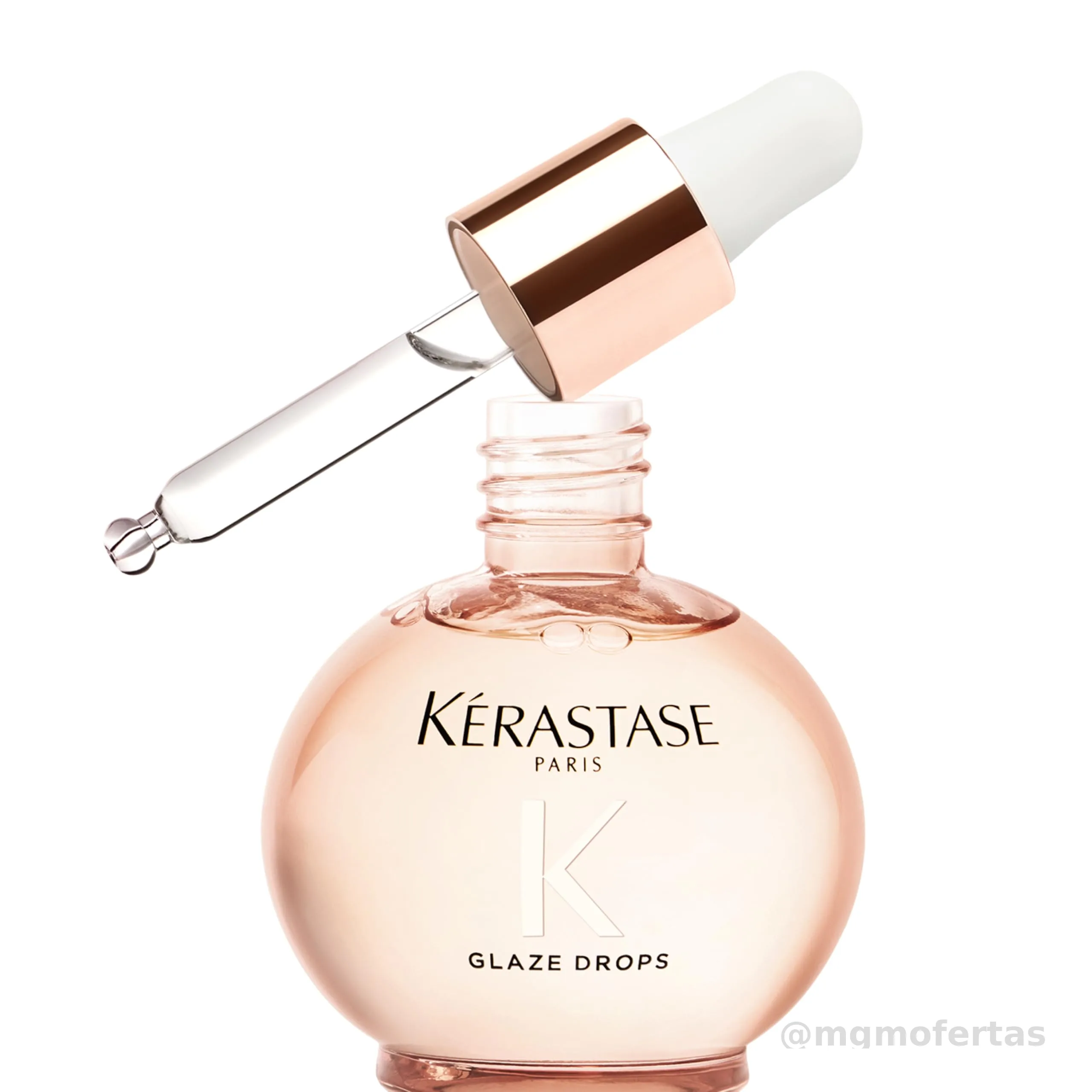 Kérastase Gloss Absolu Glaze Drops – Finalizador para Todos os Tipos de Cabelos com Tendência ao Frizz, com Óleo de Rosa Silvestre – Potencializa Brilho, Elasticidade e Maciez 45ml