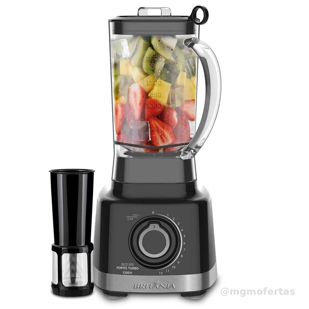 Liquidificador Turbo, Blq1300p, 1400W, 3L, Chumbo, 127v, Britânia