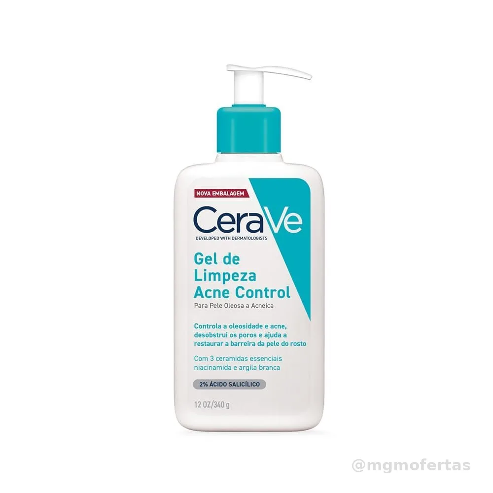 CeraVe Acne Control Refil Gel de Limpeza Facial, Pele Normal a Oleosa, 60g
