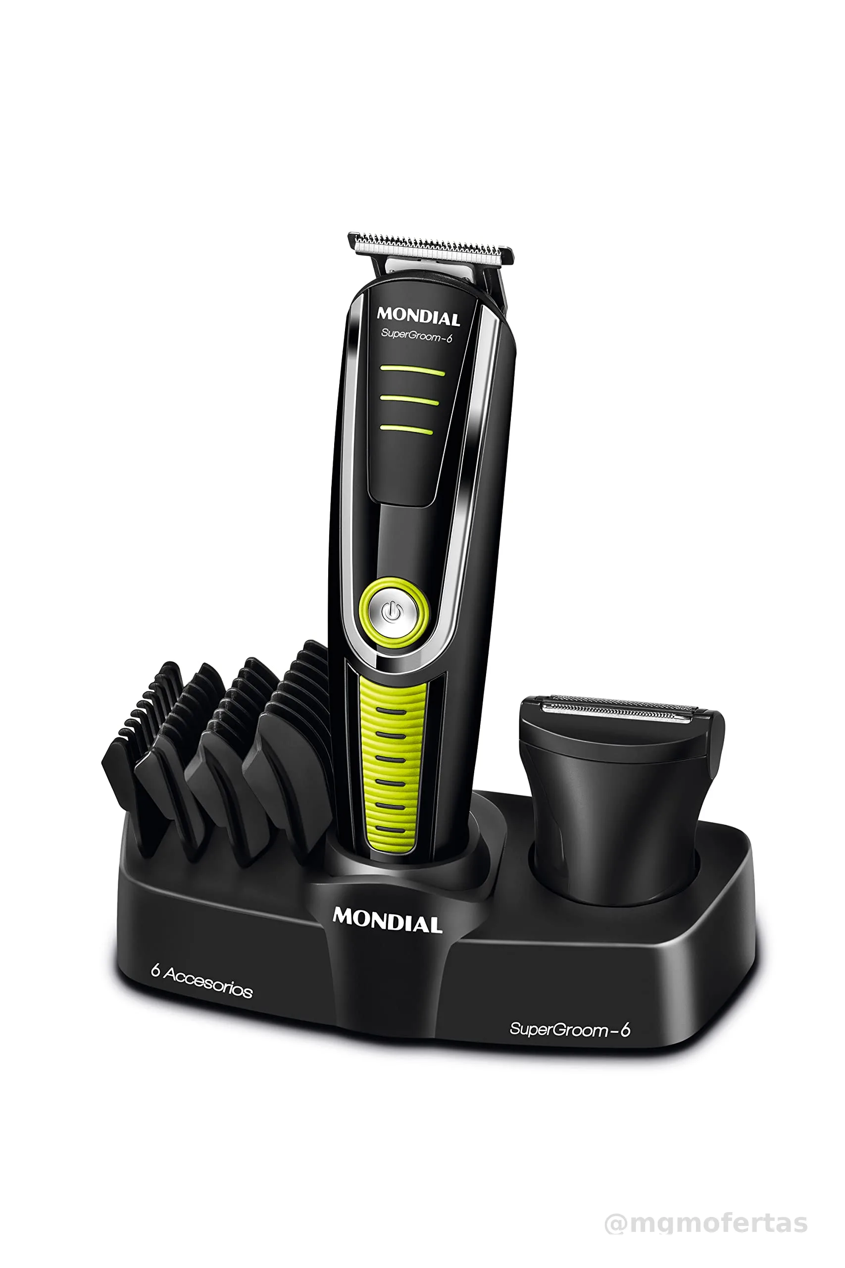 MONDIAL Aparador de Pelos Super Groom 06, Preto/Verde, 6W, Bivolt - BG-04