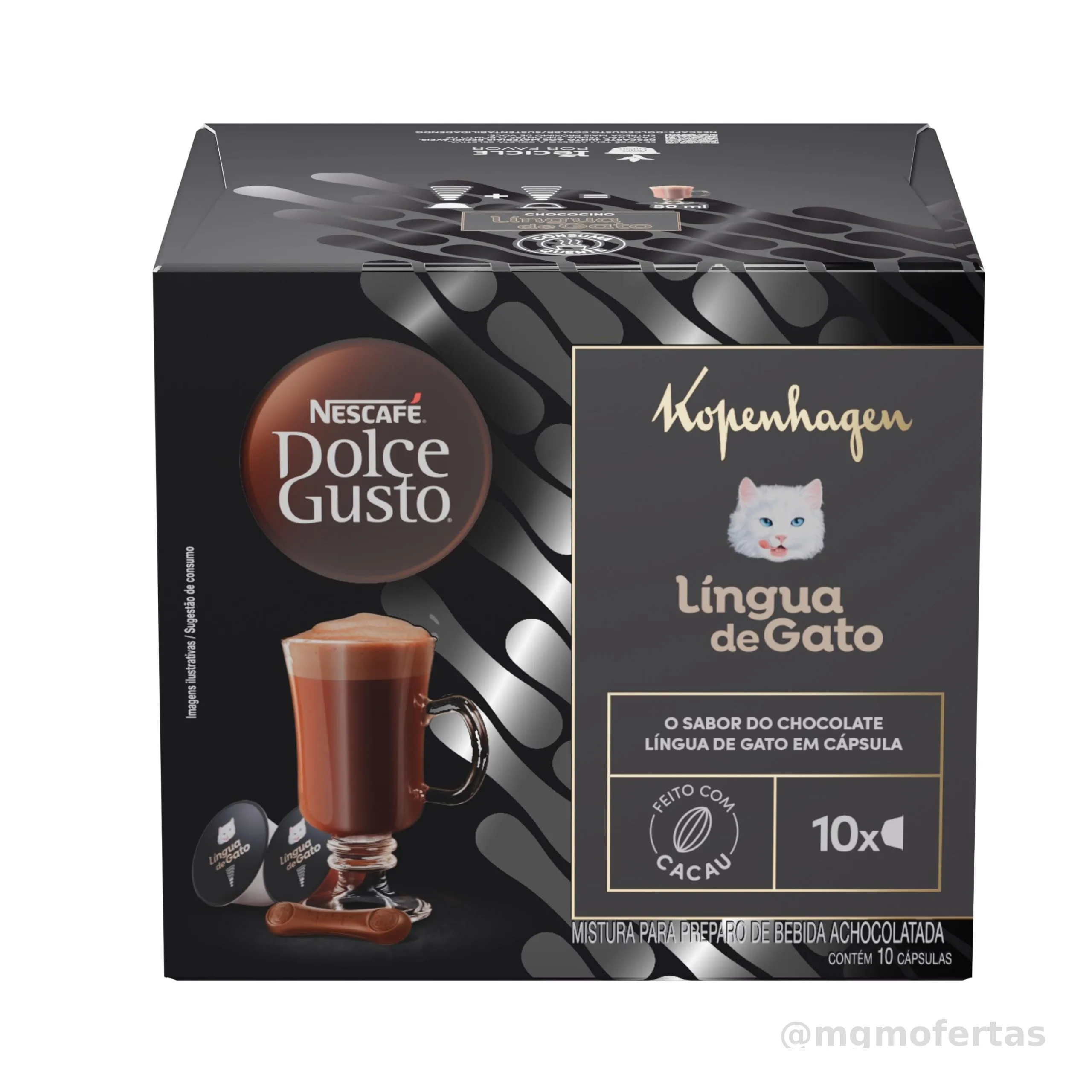 Achocolatado em Cápsula Nescafé Dolce Gusto Kopenhagen Língua de Gato 10 cápsulas