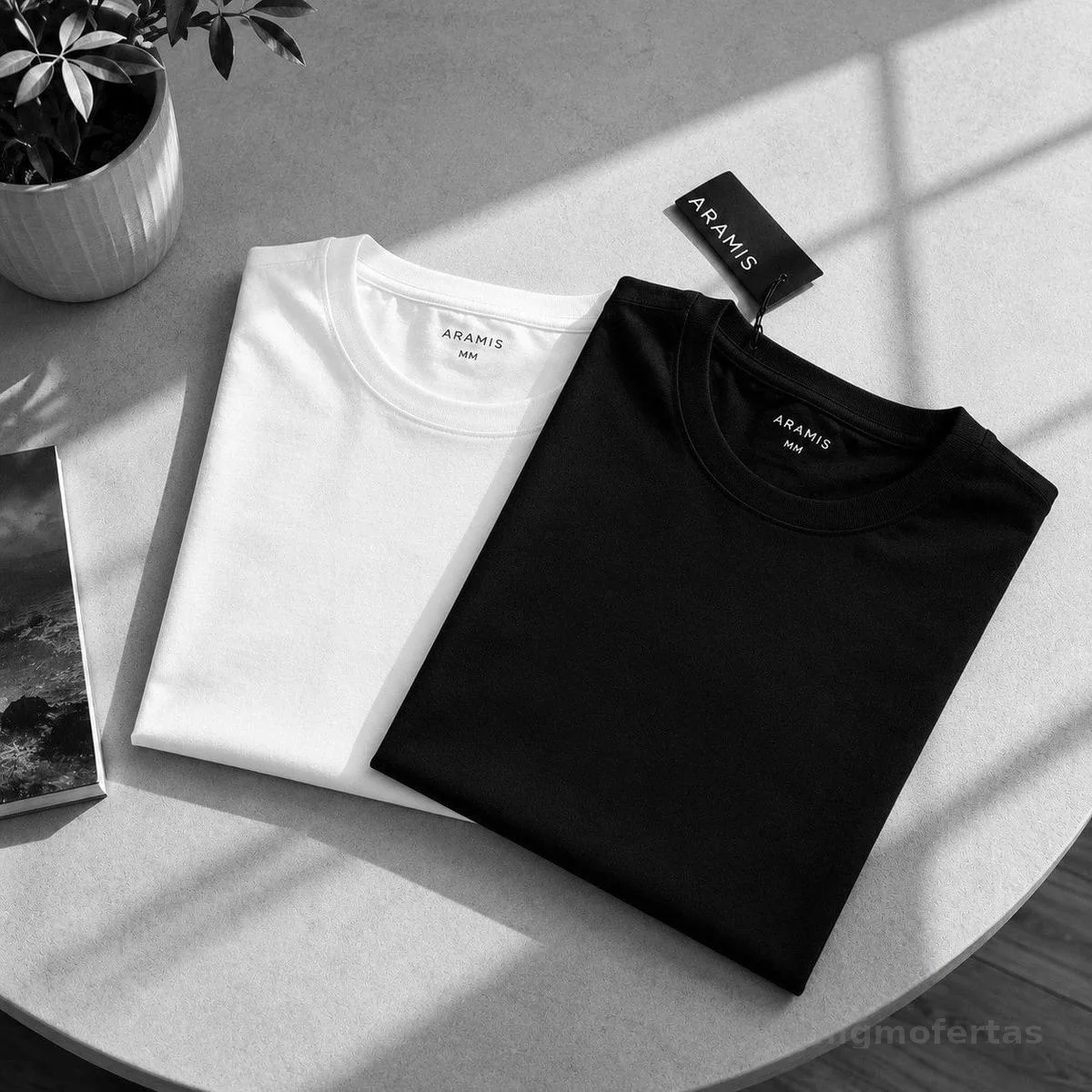 Kit Aramis 2 Camisetas Comfort+ Preto e New Basic Branco